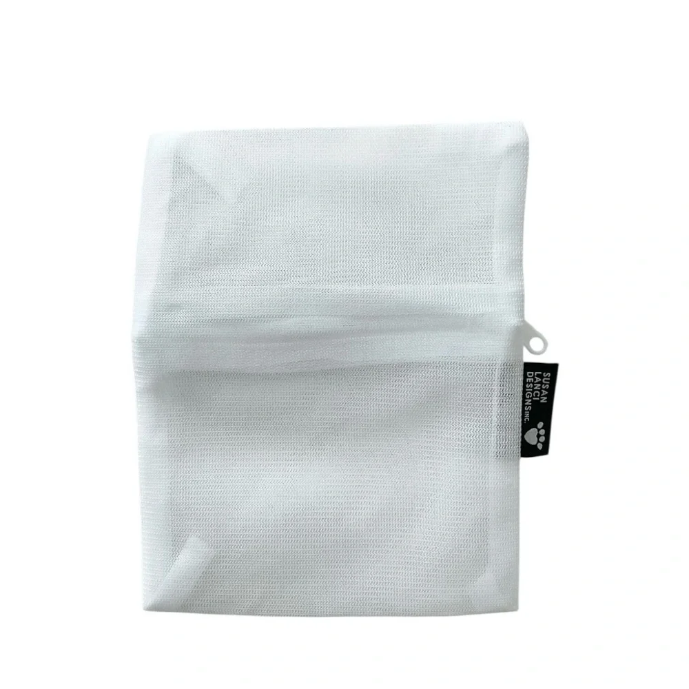 Susan Lanci White Mesh Dog Treat Pouch Small Zipper Bag 7x5.5
